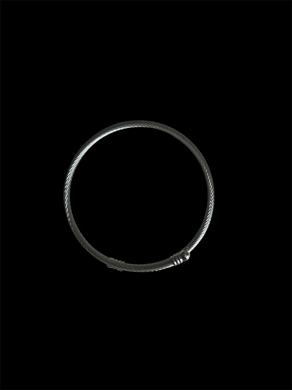 Silver Twisted Cable Open Cuff Stainless Steel Br… - image 5